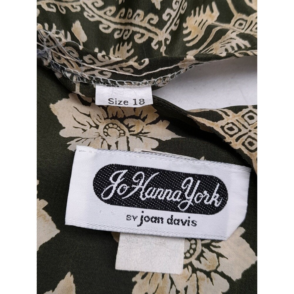 Vtg Jo Hanna York By Joan Davis Floral Outfit Skirt Top Suit Set Green Red Sz 18 - Picture 9 of 9